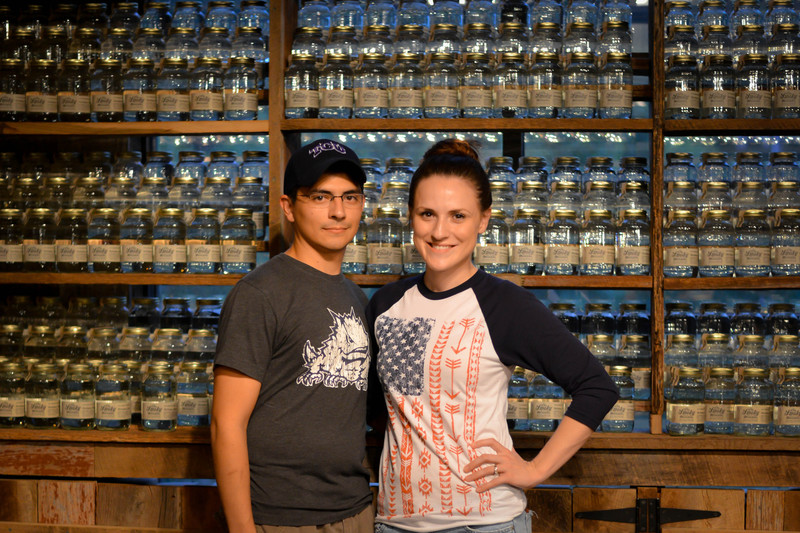 The Hubs and I in front of all this Moonshine!