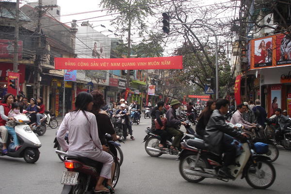 A typical intersection in Vietnam