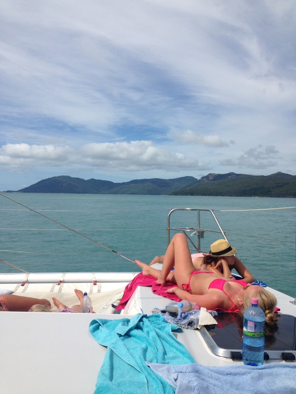Relaxing on the boat
