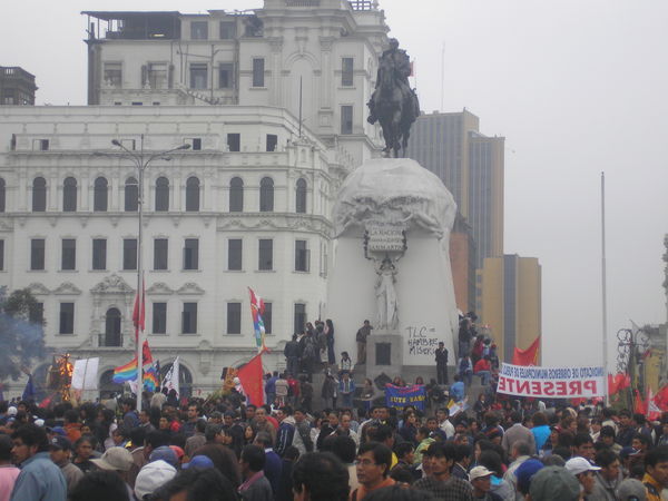 Rioters In The Main Square - Lima