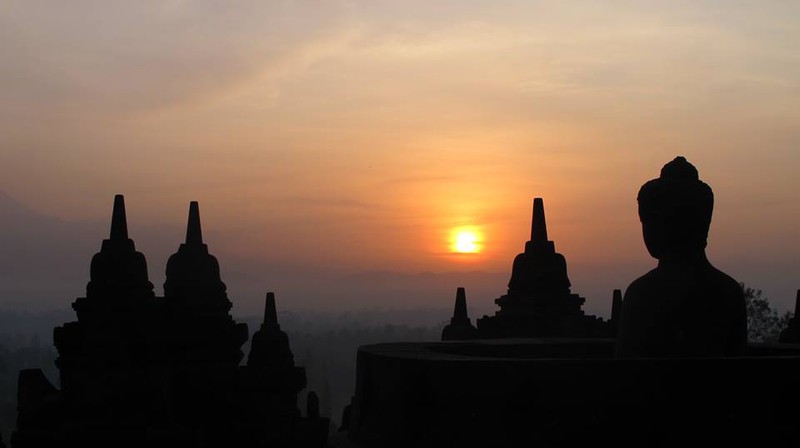 Sunrise over Borobodur