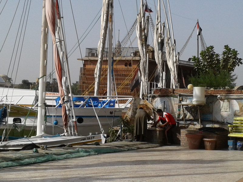 felucca gets ready to sail the Nile near CAIRO