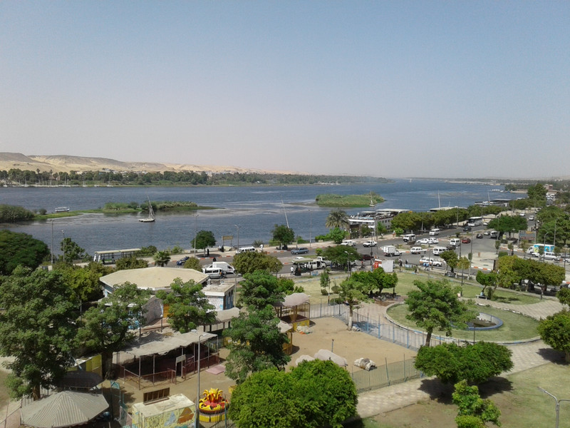 Aswan city park and the Nile