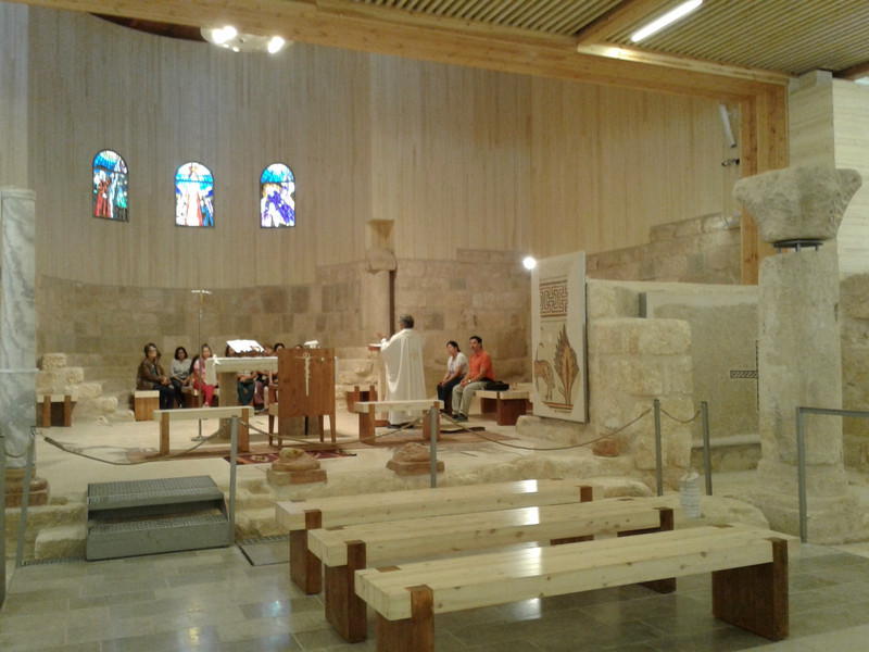 active service in restored Byzantine Madaba church