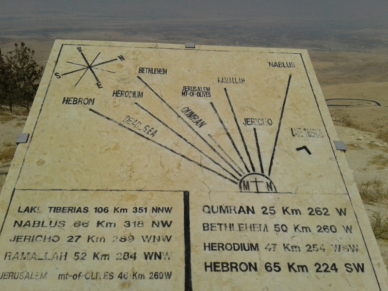 map of promised land seen from Mt Nebo