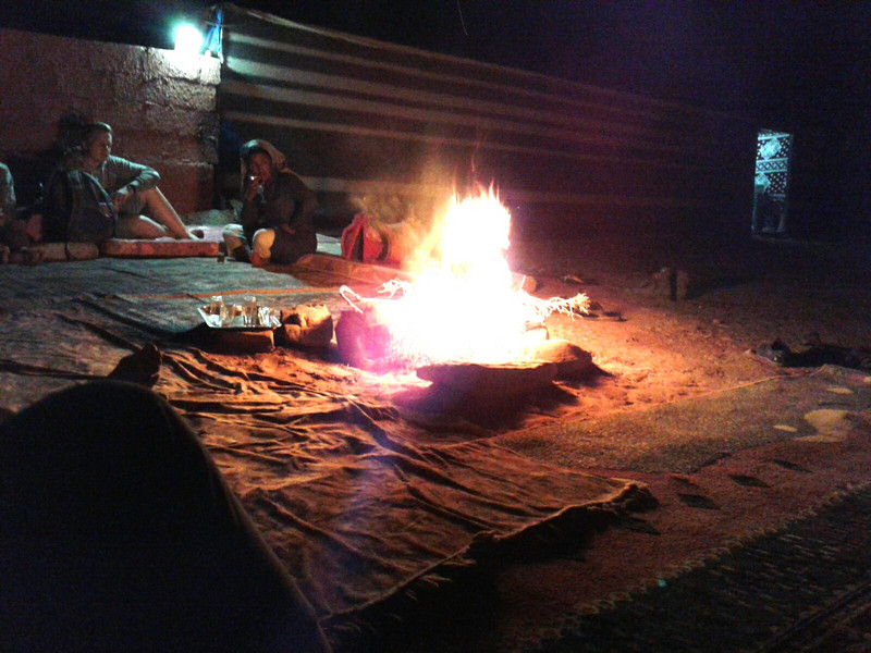 Fellow camp mates around the campfire