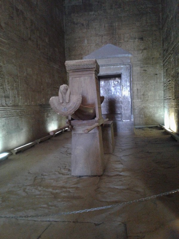 shining like silver, polished sandstone in the sacred Sanctuary of Horus in Edfu