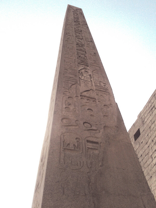 Obelisk at Luxor temple, its twin was removed and is now at the Place de la Concorde in Paris