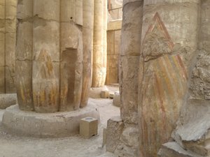 Stylized sun rays of Amun Ra on temple columns at Luxor