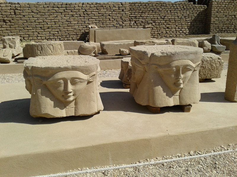Two Hathor faces previously part of columns at Dendara 