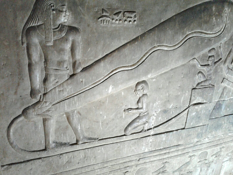 The light bulb at Dendara, one of only 3 known reliefs in this shape. All 3 are at this Temple. 