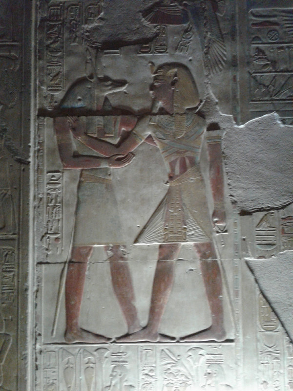 Anubis god of the underworld with the Pharaoh 