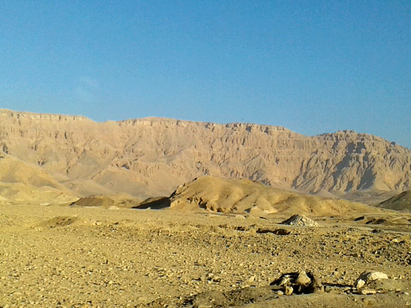 Desert cliffs and sand. The ubiquitous look of Egypt. 
