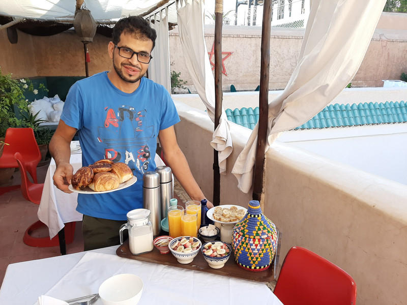 Hassan brought our breakfast to the roof top every morning