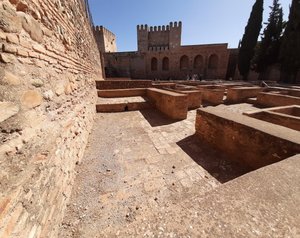 Excavation works at the original Alcazaba fortress  with the Vela Tower