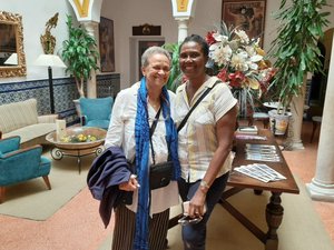 meeting Marg Bishop at her hotel in Sevilla