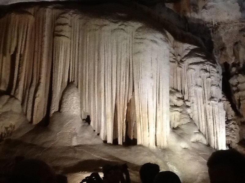 Downflow formations are formed directly off the cave walls