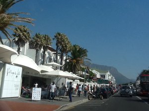 Restaurants and bars humming with tourists 