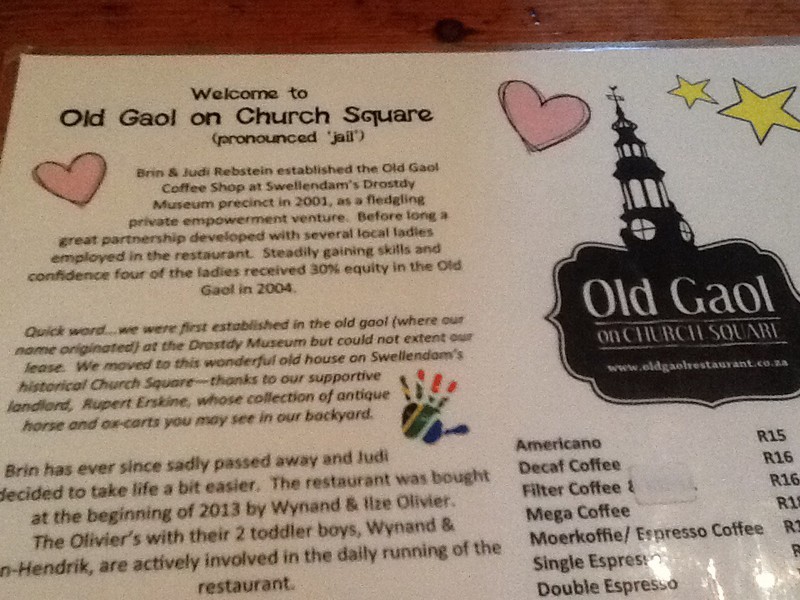 Success story of the Old Gaol restaurant in Swellendam 