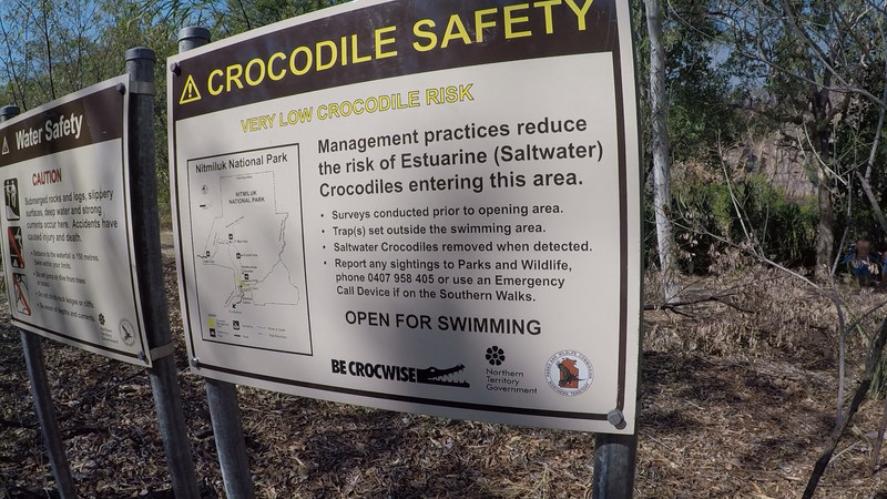 Crocodile Warning at Edith Falls