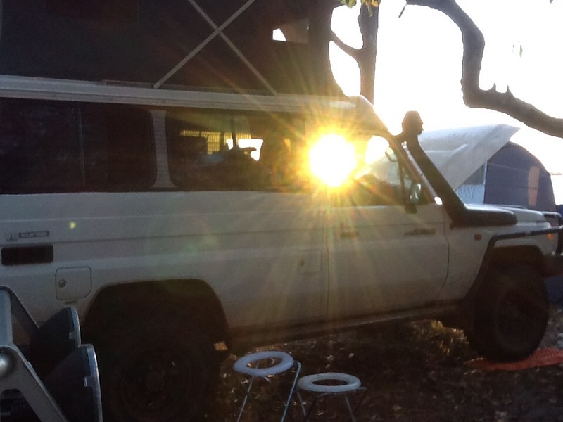 Sunset through the Troopy window