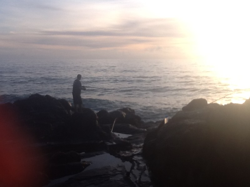 Fishing off the rocks at Waddy Point