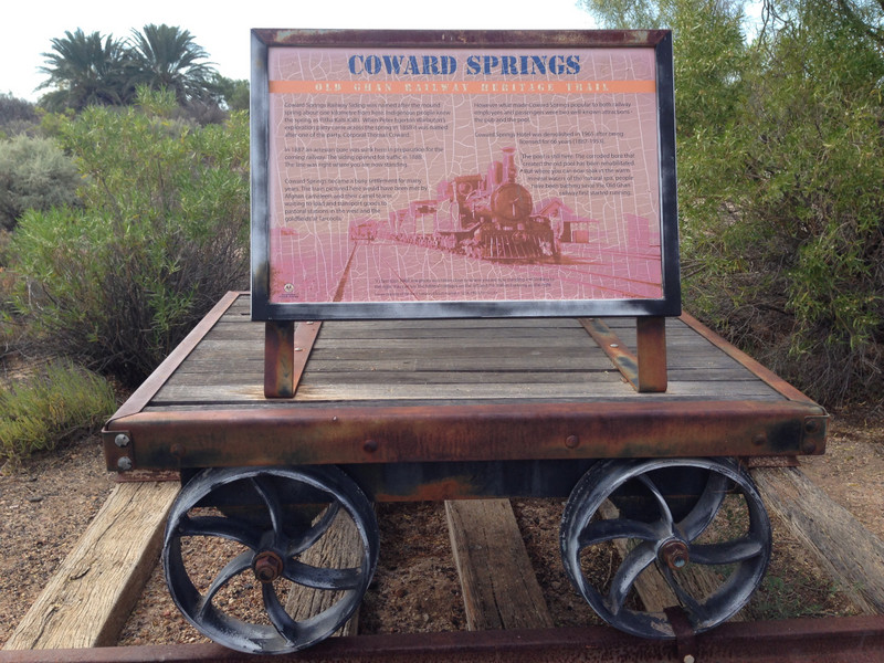 Old carriage used on Ghan railway at Coward Springs