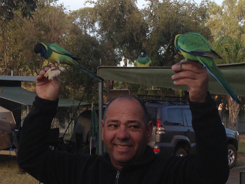 My brother in law Xavier and his bird friends