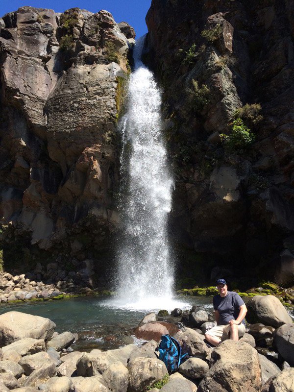 Aaron at Taranaki Falls