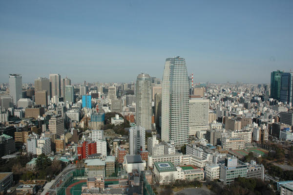 Tokyo tower, udsigt over tokyo centrum