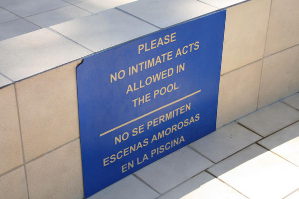 Sign at Pool