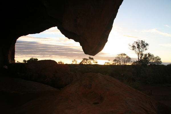 Uluru cave sunset