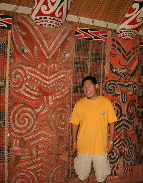 Inside a Maori House.