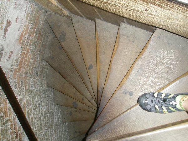 The circular stairs - I was coming down!