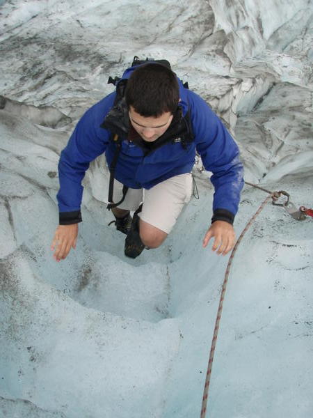 Mike Climbing on Glacier