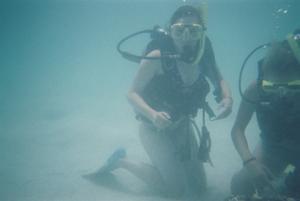 scuba dive - next to giant clam
