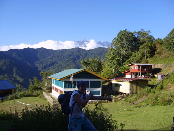 Our accommodation with Mount Kinabalu in the background! - Amazing views.