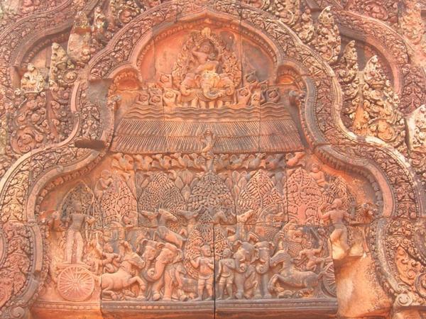Bas-Relief on Pediment - Banteay Srei