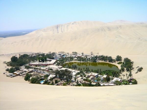 View of Huacachina from the top dune