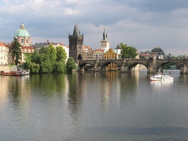 A partial view of the Charles bridge.  This is the one thing everyone does is walk across this bridge.
