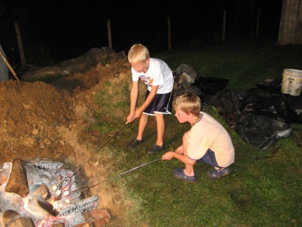Don't put the pig in the hole yet we have more marshmellows to roast!
