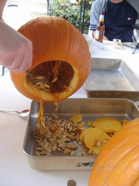 Gutting the Pumpkin!