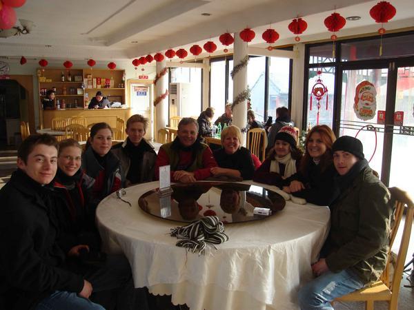 Having a coffee after conquering the Great Wall