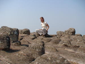 Laura at nodule rock field