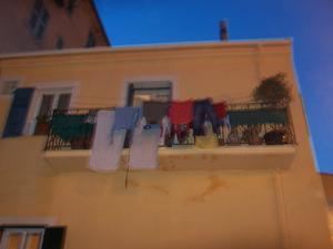 colorful laundry in Mentone