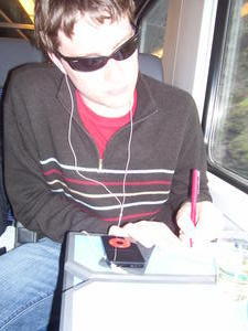Me on the train to Lugano Switzerland