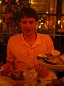 Me with my escargot and the oysters