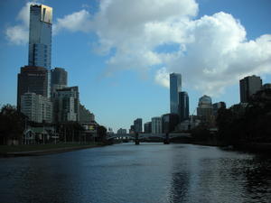 The Yarra river with city skyline