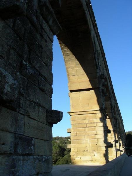 from underneath the pont du gard