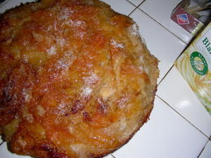 here is my delicious upside-down grapefruit cake. thank you martha